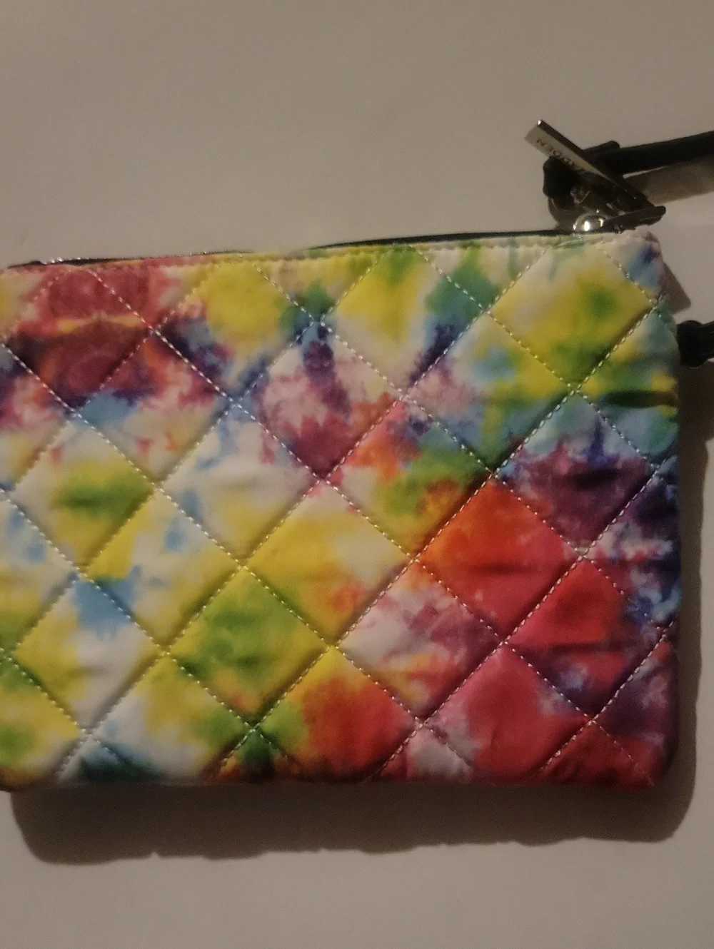 Steve Madden Rainbow Quilted Tie-Dye Wristlet